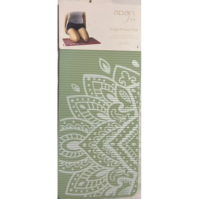 Apana Luxe 10'' x 24'' Yoga Knee Mat with Pose Flow on Back  Green and White
