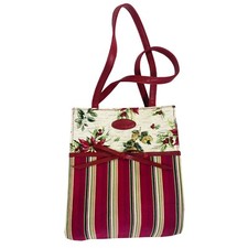 Longaberger Holiday Gift Bag Holiday Stripe Holiday Botanical 23540 Poinsettia