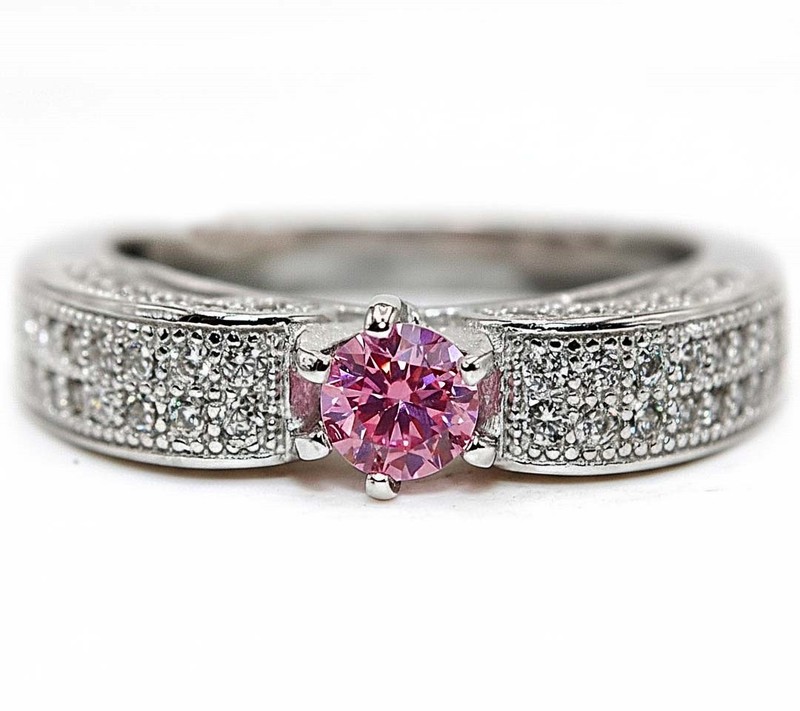 1CT Heat Treated Pink Topaz 925 Genuine Sterling Silver Ring Sz 9 MM5-1
