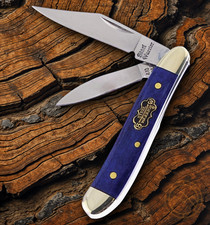 Frost Cutlery Peanut Pocket Knife Stainless Steel Blades Smooth Bone Handle