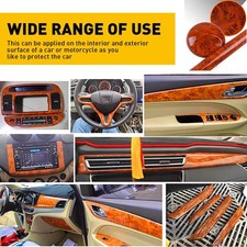 1pc Glossy Grain Wrap Wood Vinyl Film Sticker Textured Car Interior DIY Decal US