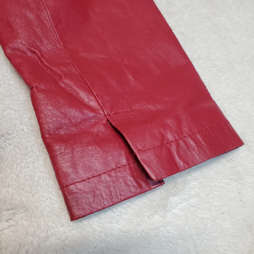 Chadwicks 红色皮革 Indie Artsy 经典学院风轻便西装外套 12 — 第 3/4 张图片