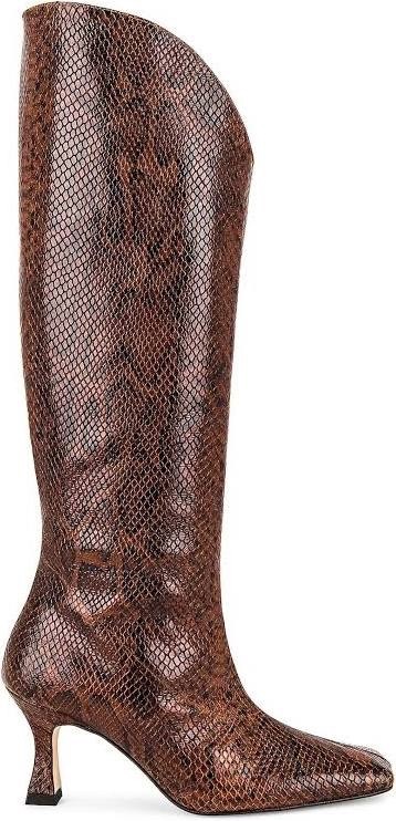 Alohas Python Print Knee High Billy Leather Boots… - image 5