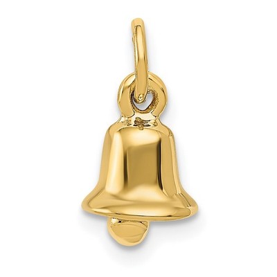14k Gelbgold 3-D Hochzeit Glocke Charm Halskette Damen