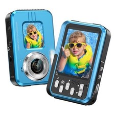 4K Underwater Camera Snorkeling 11FT Waterproof Camera 64MP Autofocus with Blue