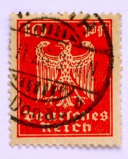 Briefmarke Deutsches Reich,10 Pfennig,Kaiseradler 1924,gestempelt