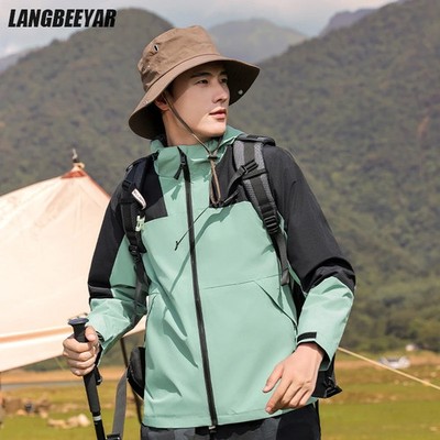 Premium Hard Shell Hooded Men Sports Outdoor Jacket Lightweight Spring Autumn Wi