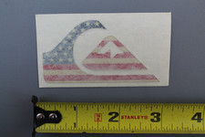 Quiksilver Surfboards USA Flag Wave OG V1A Vintage Surfing STICKER Window DECAL
