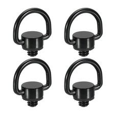4Pcs 1/4" Thread D Ring Camera Neck Strap Screw Holder with Rubber Washer,Black