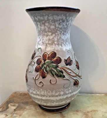 Vintage Retro italienische Studiokeramik Vase bunte Blume 29 cm hoch