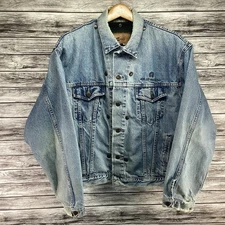 Vintage International Denim Trucker Jacket Mens XL Blue Removable Liner Western