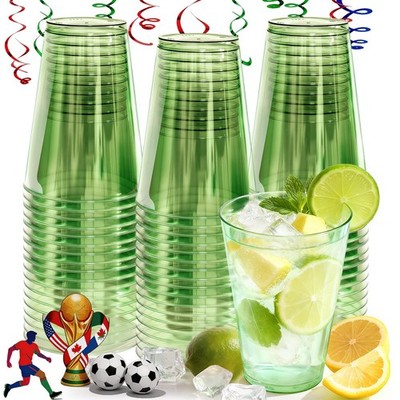 Glowserve 50 Pack Plastic Cups Disposable 12 oz St Patricks Day Green Plastic...
