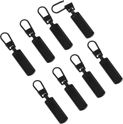 #ad 8 Pcs Black Zipper Pull for Jacket Zipper Slider for Small Hole Head Handle Zi $13.79