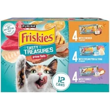 Purina Friskies Wet Cat Food Variety Pack, Tasty Treasures Prime Filets (With...