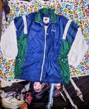 VTG NIKE 90S Colorblock Nylon Windbreaker Jacket Med 8-10 Navy Green White   