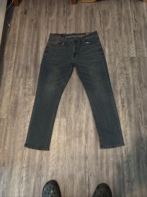 Across the Pond Men's 32x32 Blue Denim Cotton Blend Stretch Workwear Jeans