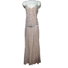 After Six Womens Size 8 Two-Piece Metallic ROCOCO Lace Top  Gown Cameo Dress