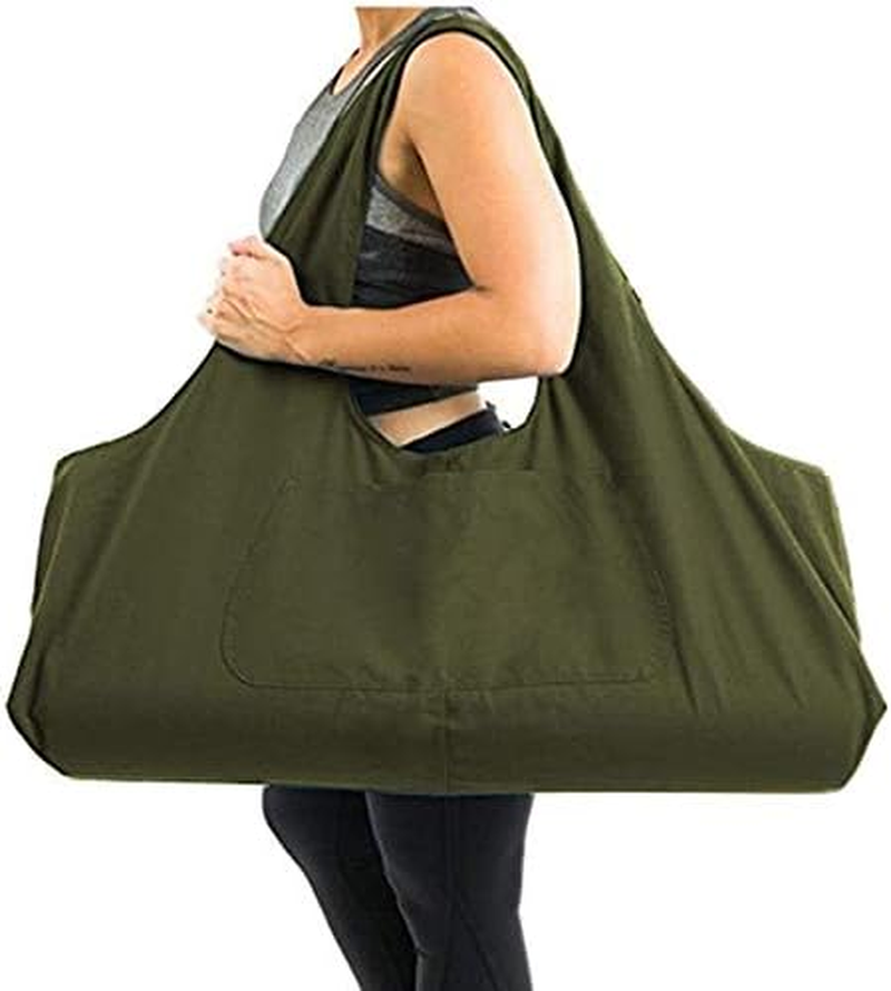 Large Yoga Mat Bag Multi-Purpose Gym Bag Yoga Mat Tote Sling Carrier with Side P