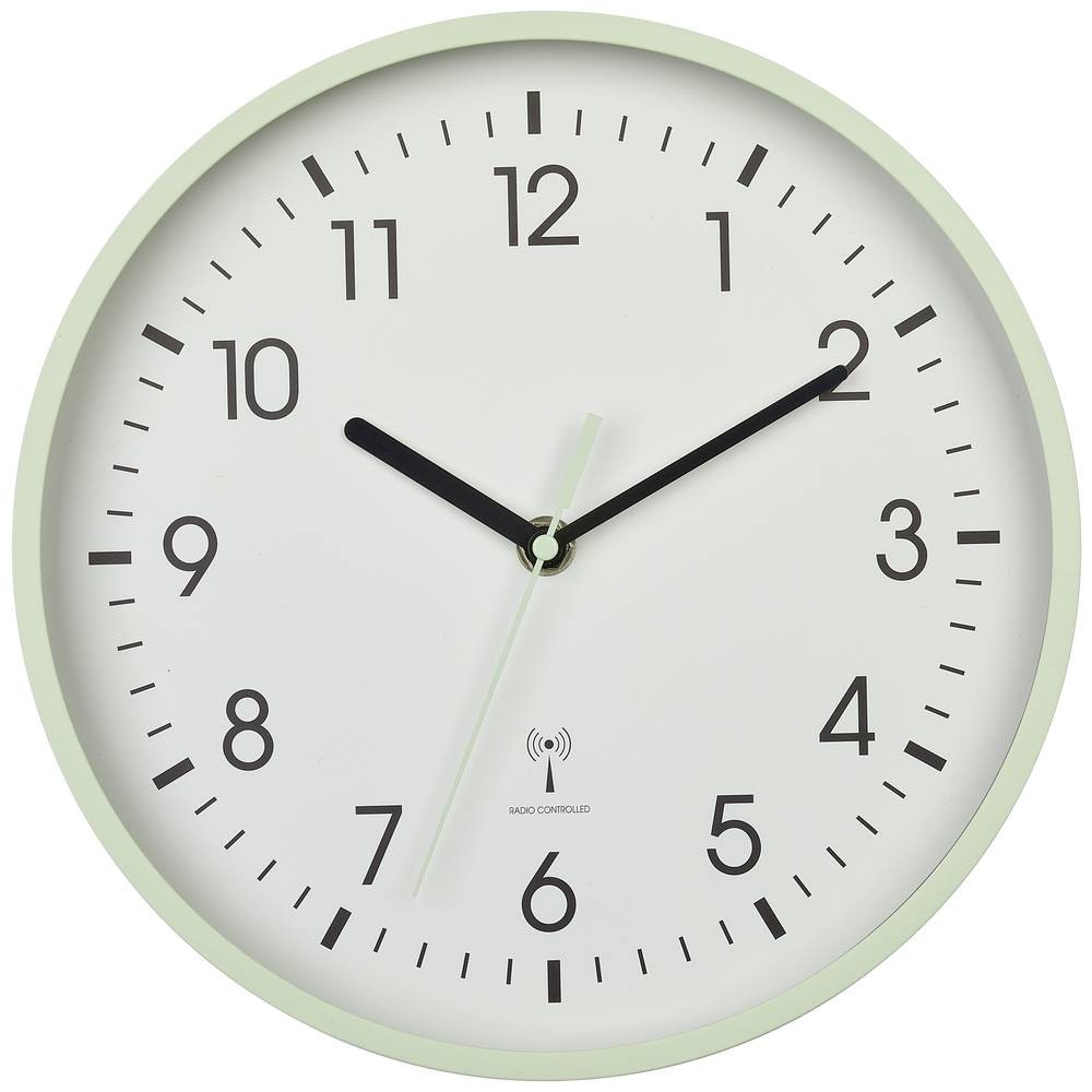 Horloge murale radiopilotée 24.5 cm TFA Dostmann 60.3550.04 pendule menthe
