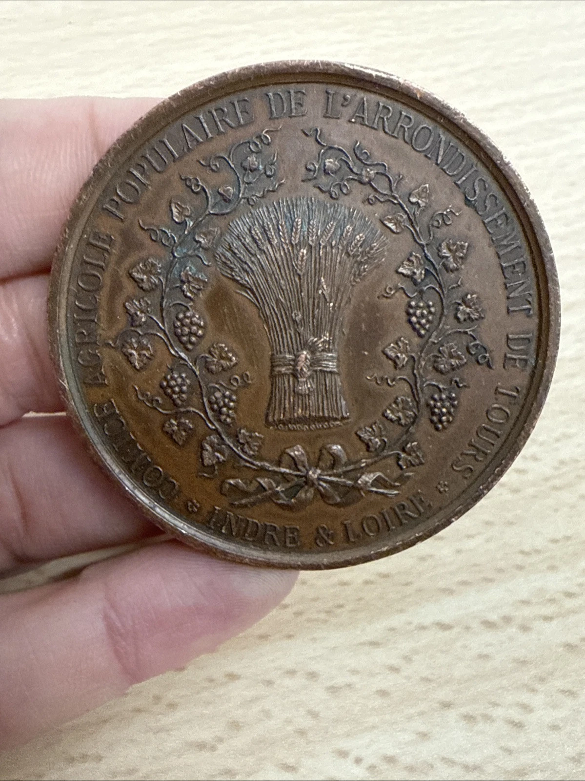 Médaille Comice Agricole Populaire De L’arrondissement De Tours Indre Et Loire