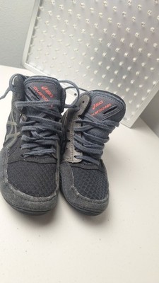 Asics Snapdown 3 Youth SZ K12  Wrestling Boxing Shoes Black Mat Grip MMA 