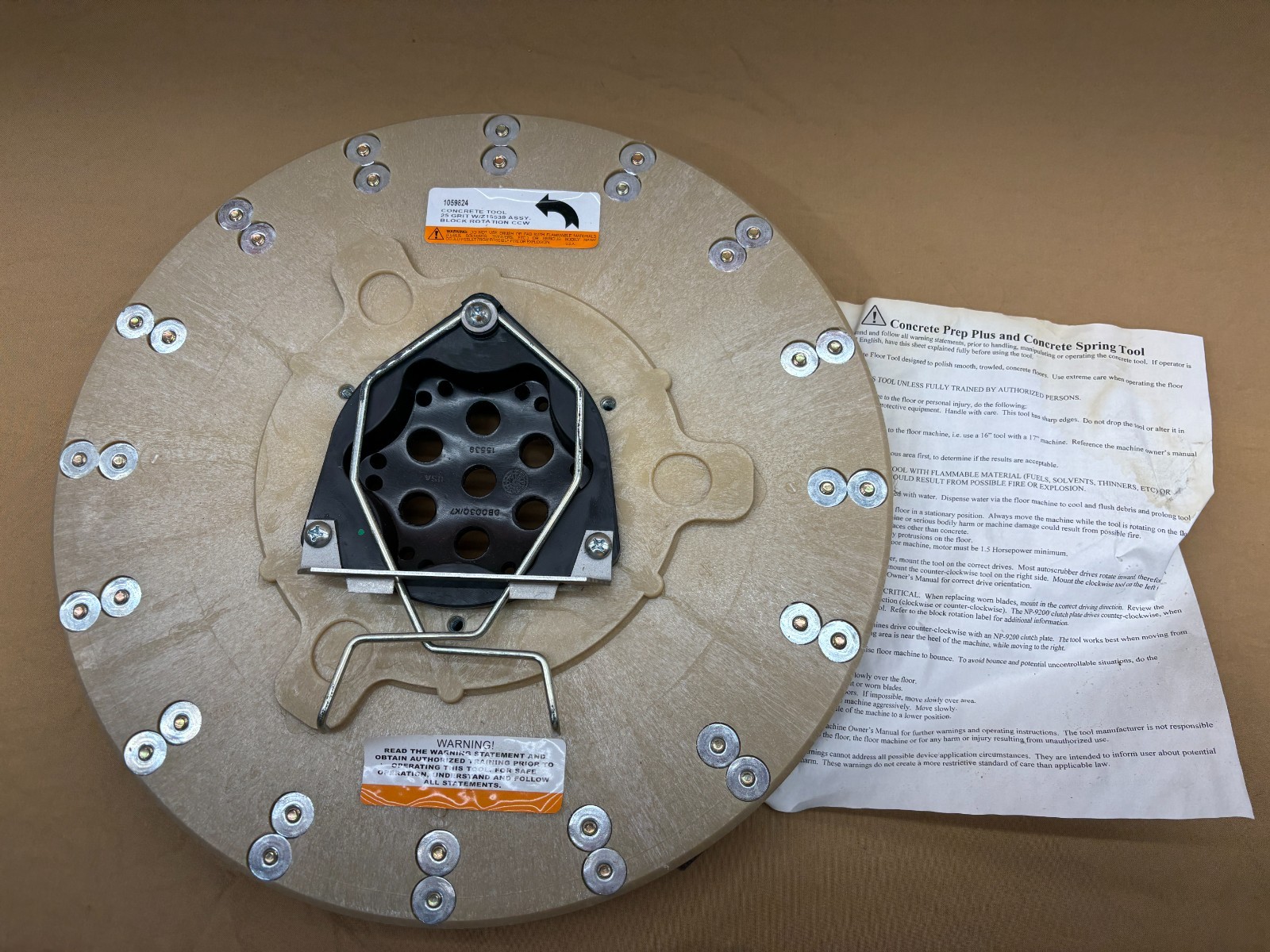 Tennant 1059824 Disk 16D 25/35 Grit Counter Clockwise Concrete Prep Tool