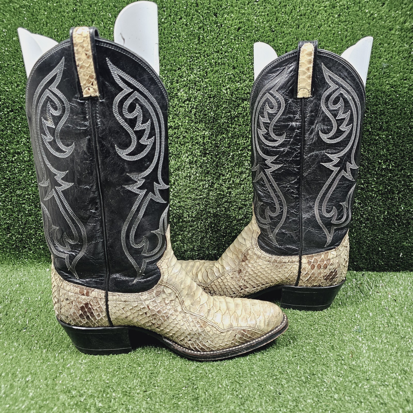 Dan Post Exotic Python Snakeskin Pull On Cowboy W… - image 6