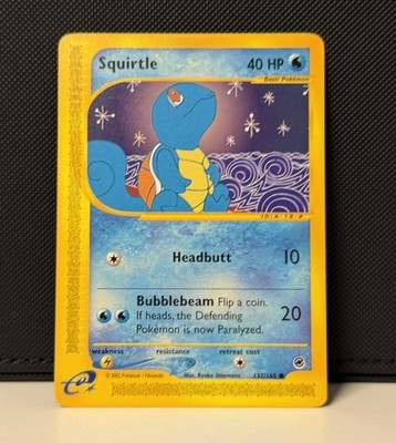 Squirtle / Schiggy English 132/165 Expedition EXC/NM - Pokemon