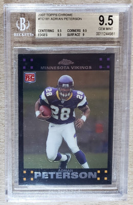 2007 Topps Chrome Adrian Peterson RC BGS 9.5 Minnesota Vikings