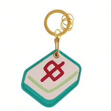 U-PICK Mahjong Leather Keychain Coin Holder AirTag Case Bag Charm