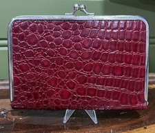 Photo Clutch Faux Crocodile Leather Red Clutch Photo Album