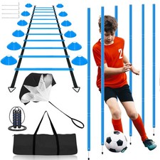 Agility Ladder Speed Training Equipment Set-20ft Agility Ladder, 6 Agility Po...