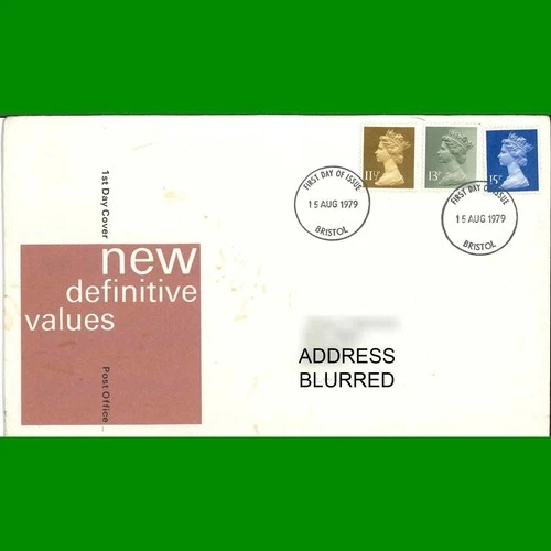 FDC Machin Definitive Issue, Queen Elizabeth First Day Cover Stamps 15.8.1979 - Picture 1 of 3