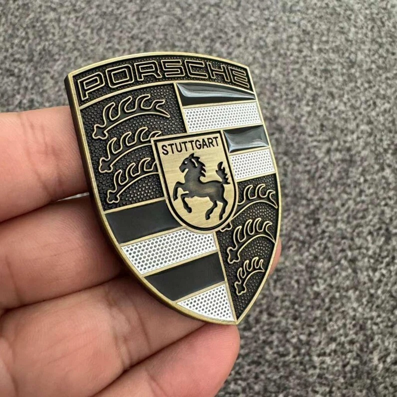 Porsche 992 Macan Panamera Taycan Turbo "Turbonite" Hood Crest Emblem Foto 2 de 3