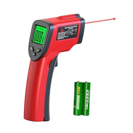 Adjustable Red Digital Infrared Thermometer - 58°F to 1022°F (-50°C to 550°C)