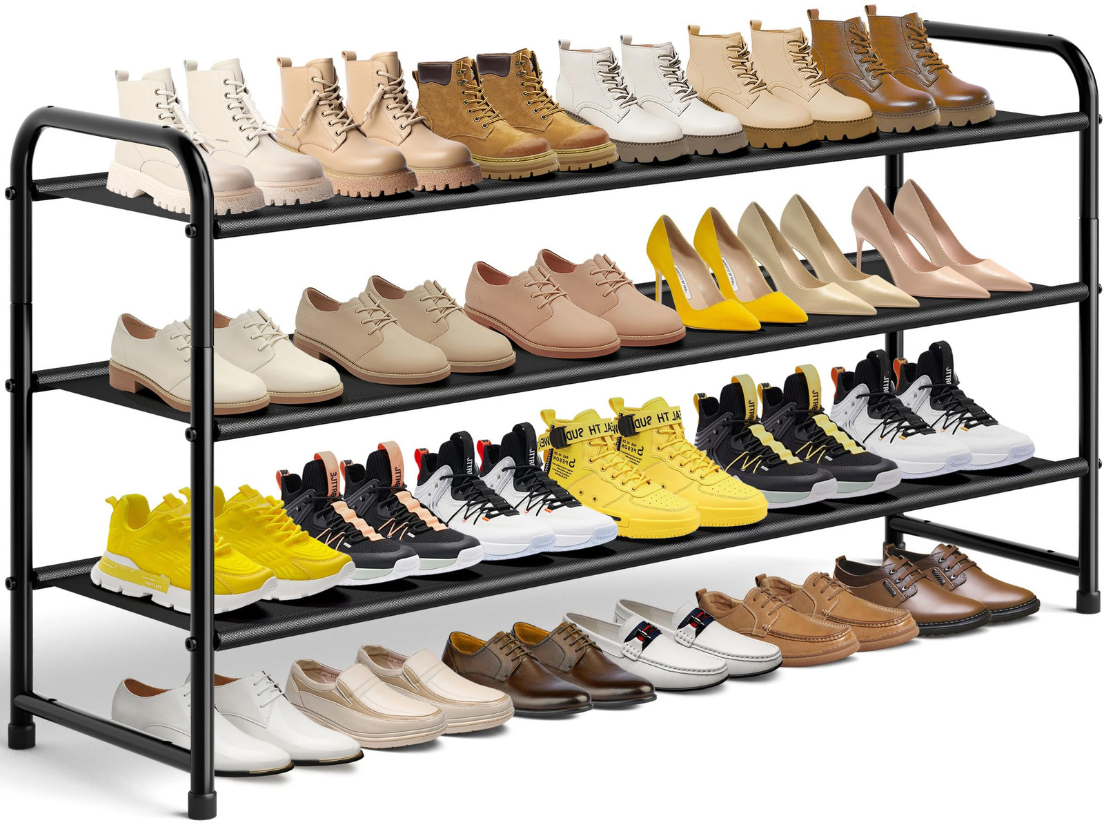 MISSLO 3-Tier Long Shoe Rack Organizer for Closet Floor or Entryway Storage