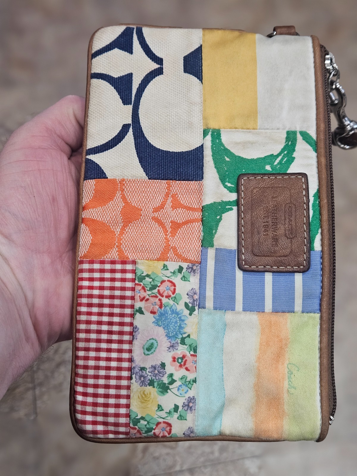 Coach Multicolor Patchwork Wristlet With Leather … - image 4