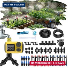 165FT Drip Irrigation System with Smart Timer, Brass Connectors