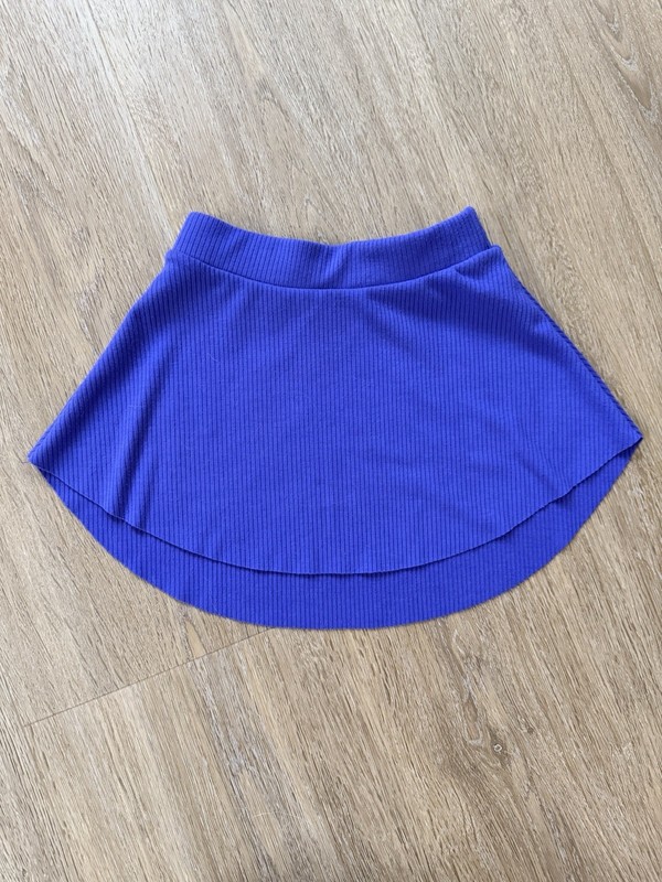 Tiger Friday Girls Medium Purple Ribbed A-Line Skirt Elastic Waist Short