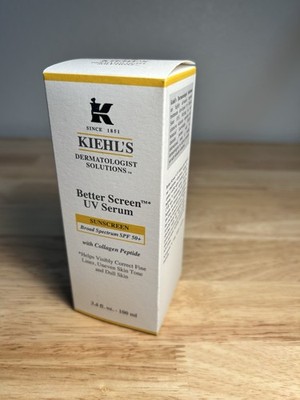 Kiehl's Better Screen UV Serum SPF 50+ Facial Sunscreen Collagen Peptide 3.4 oz