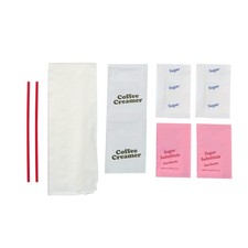 WNA 611912 9-Piece Coffee Condiment Kit, 12" x 12" 1-Ply Napkin Case of 250 
