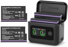 Insta 360 X5 Battery and Charger for Insta360 X5, 2 Pack Batteries and Intellige