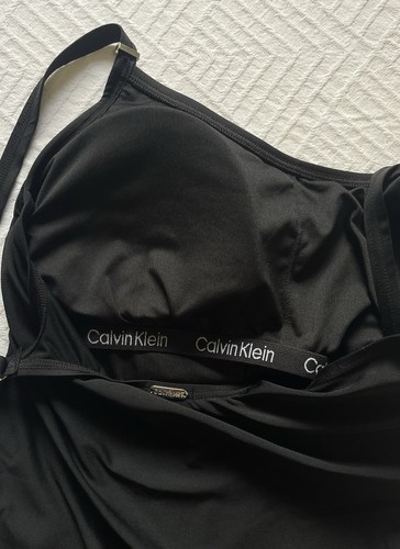 Calvin Klein Damen Badeanzug Einteiler Größe 8 Schwarz Starbust Plissee - Bild 5 von 7