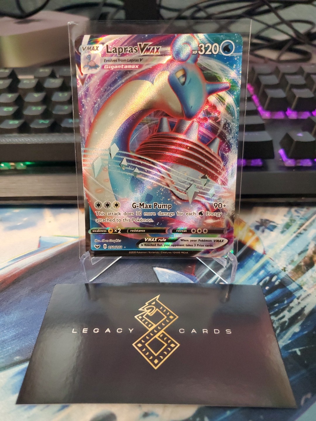 Lapras VMAX 050/202 - Sword & Shield Base Set Ultra Rare - Pokémon TCG (NM)