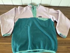 Patagonia Synchilla Snap-T Jacket Lavender/Teal Girls Sz XL 14 Fleece Pullover