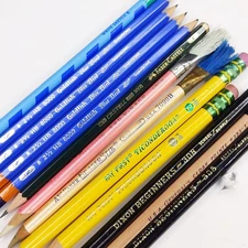 x13 LOT c1980s Goldfish Faber-Castell Ticonderoga Pencils Typewriter Eraser G11