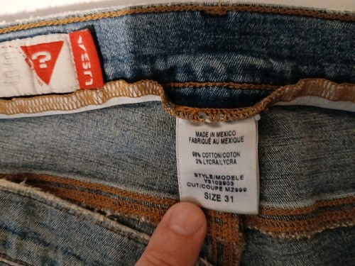 Guess Jeans Pantaloncini Jeans Elasticizzati Denim Donna Bottoni Fly Booty Taglia 31 - Foto 7 di 7