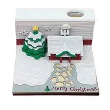 3D Memo Pads Paper Art 3D Paper Carving Sculpture Memo Pad Tear Collectible 