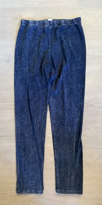 Jess & Jane Mineral Wash Capri Pants Black USA Beach Boho Pull On Size Large