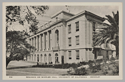 Benjamin Ide Wheeler Hall University Of CA Berkeley DB c1910 Albertype Postcard